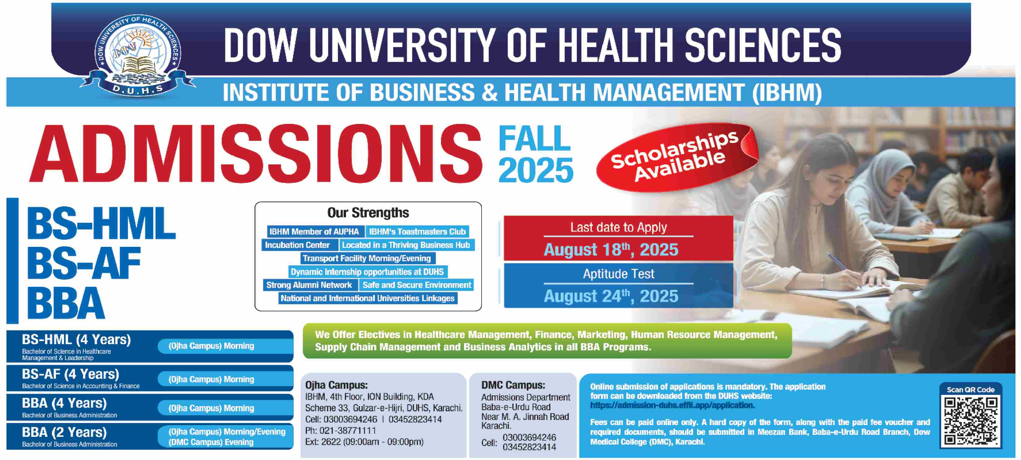 Admission Open in Dow University of Health Sciences Karachi-1